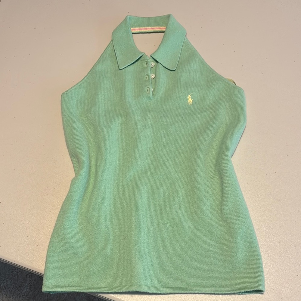 Ralph Lauren Women's Green Polo Top